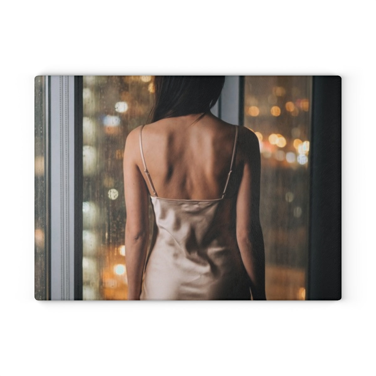 Glass Cutting Board - Rainy City Lights | Echovira Gallery
