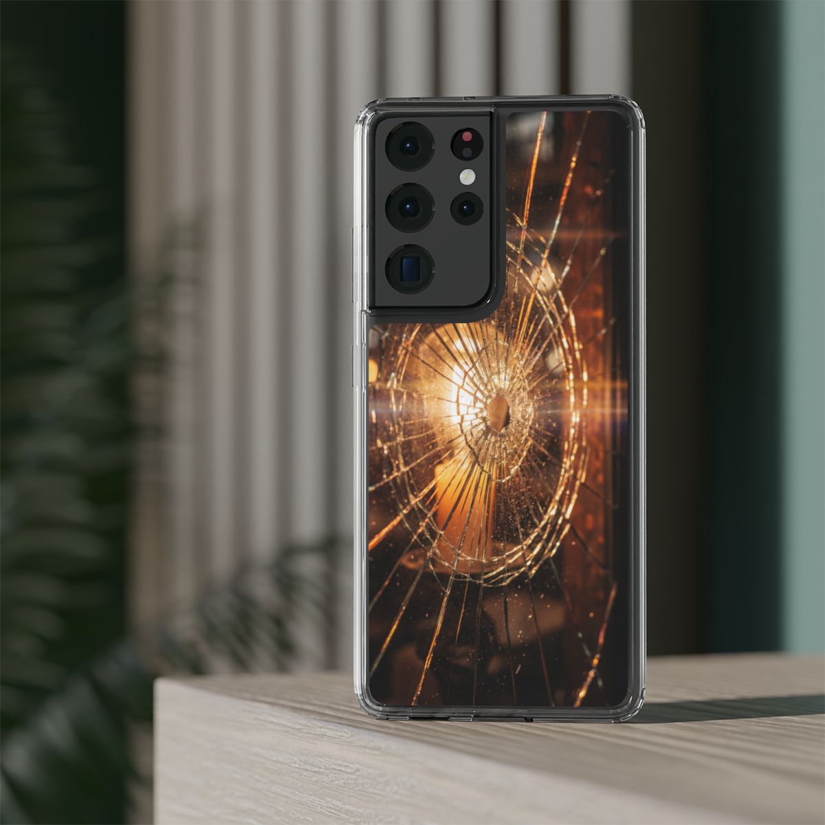 Clear Impact-Resistant Case - Fractured Glow