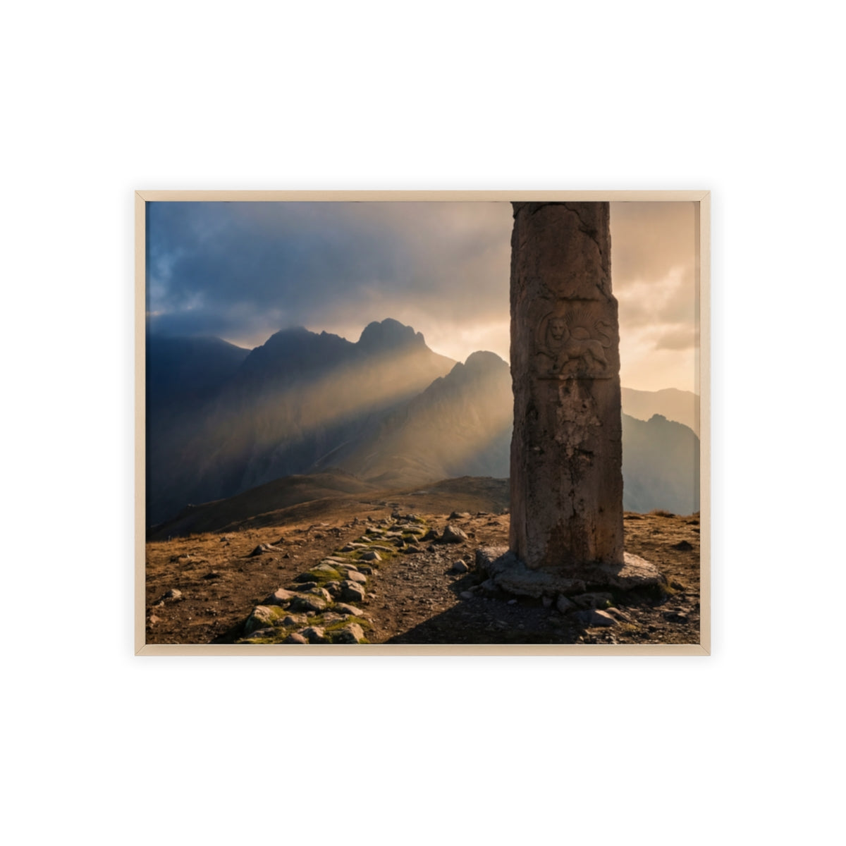 Holzrahmen-Poster - Majestätischer Gipfel