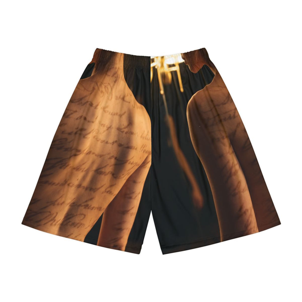 Men's Sports Shorts - Scribed Shadows Moody Calligraphy... |...