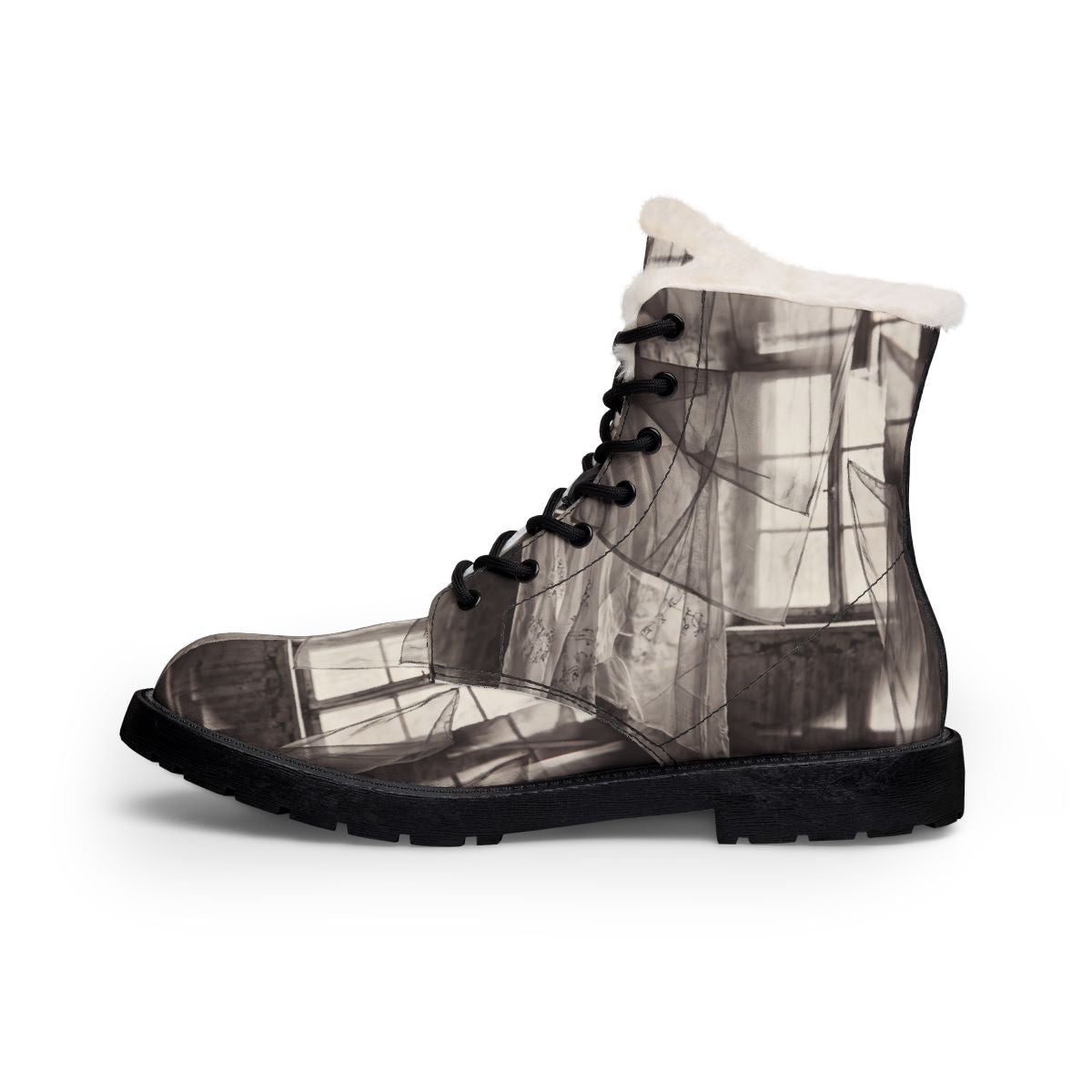 Men's Fur and Leather Boots - Spectral Veils | Echovira...