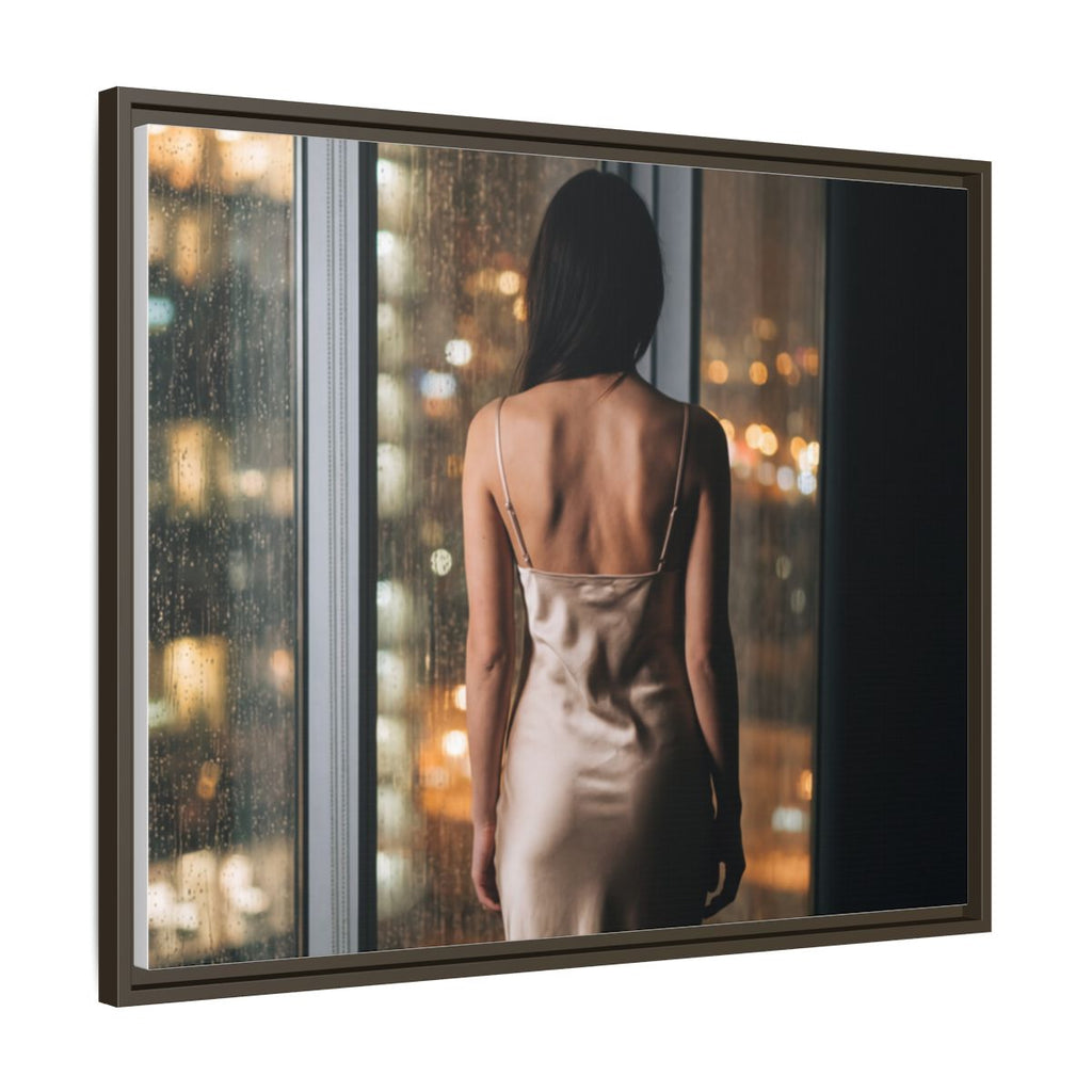 Framed Canvas - Midnight Rain Masterpiece — Espresso / 1.25"