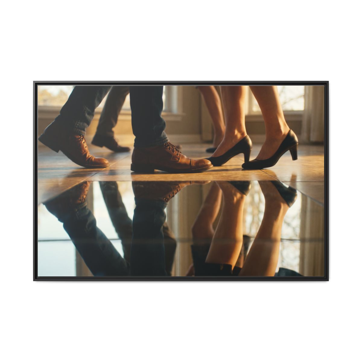 Matte Canvas, Framed - Golden Hour Reflections Cinematic Art...