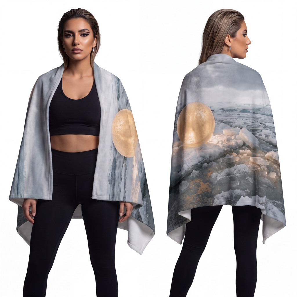 Velveteen Blanket - Arctic Glow Throw | Echovira Gallery
