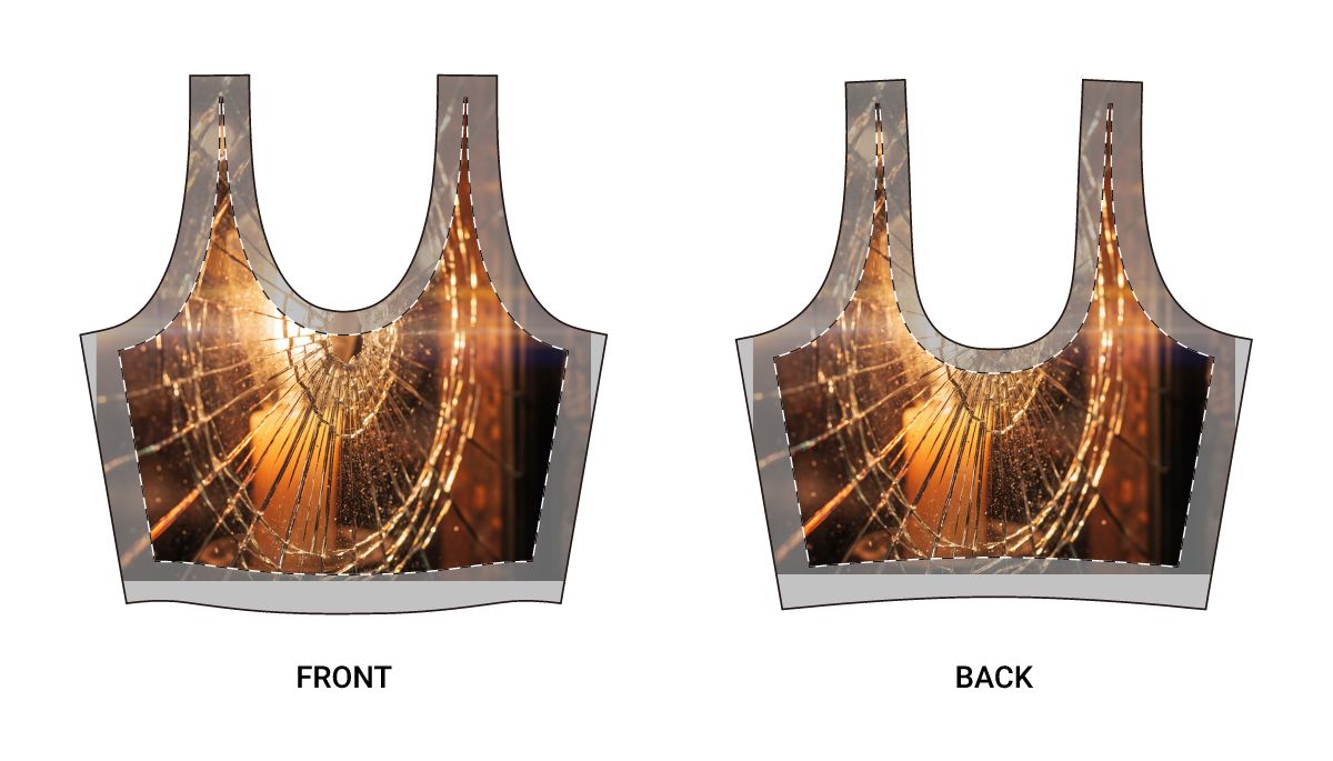 Polyester Sports Bra - Urban Shattered Glow