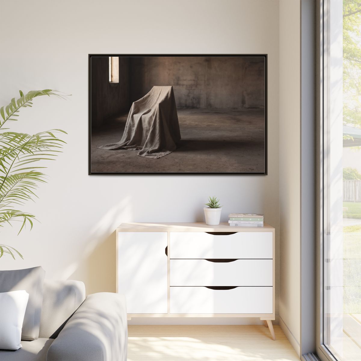 Matte Canvas, Framed - Draped Silence Still Life Art... |...