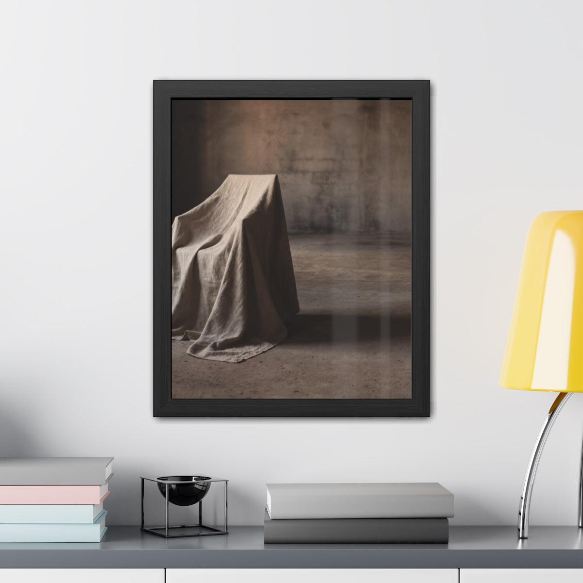 Framed Poster - Draped Minimalist Form — Portrait