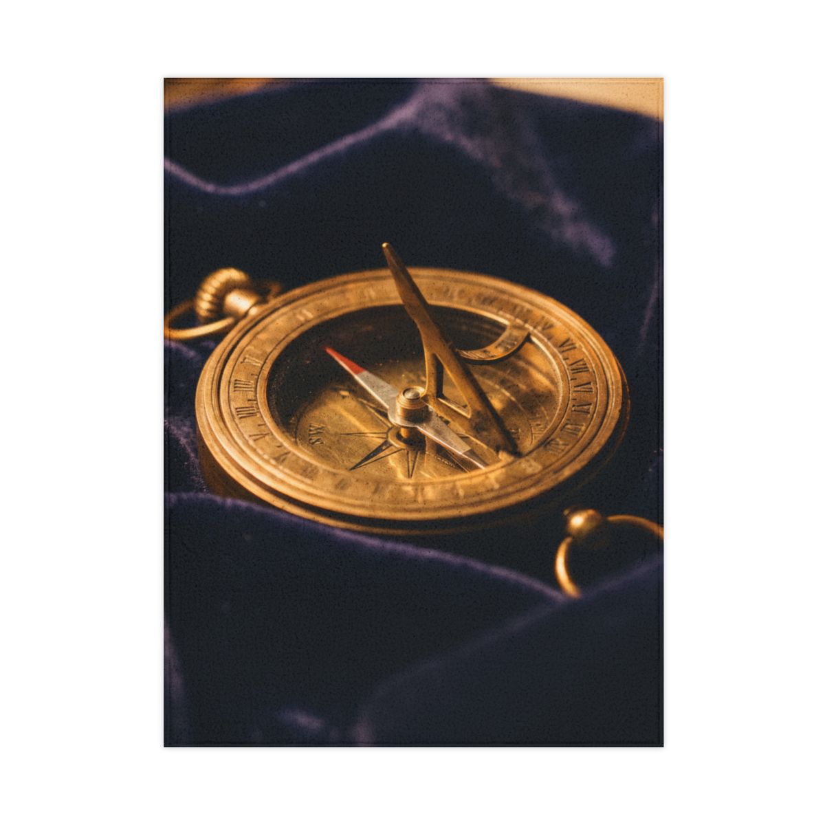 Vintage Brass Sundial Toddler Blanket