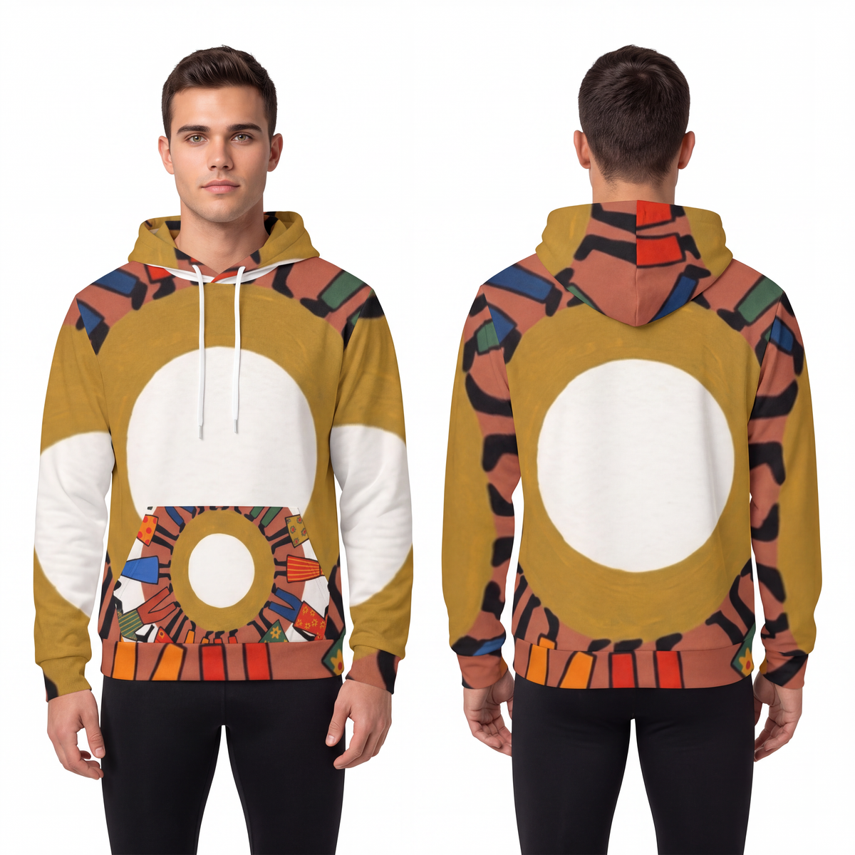 Men's Fashion Hoodie - Unity Mandala Folk Art | Echovira...