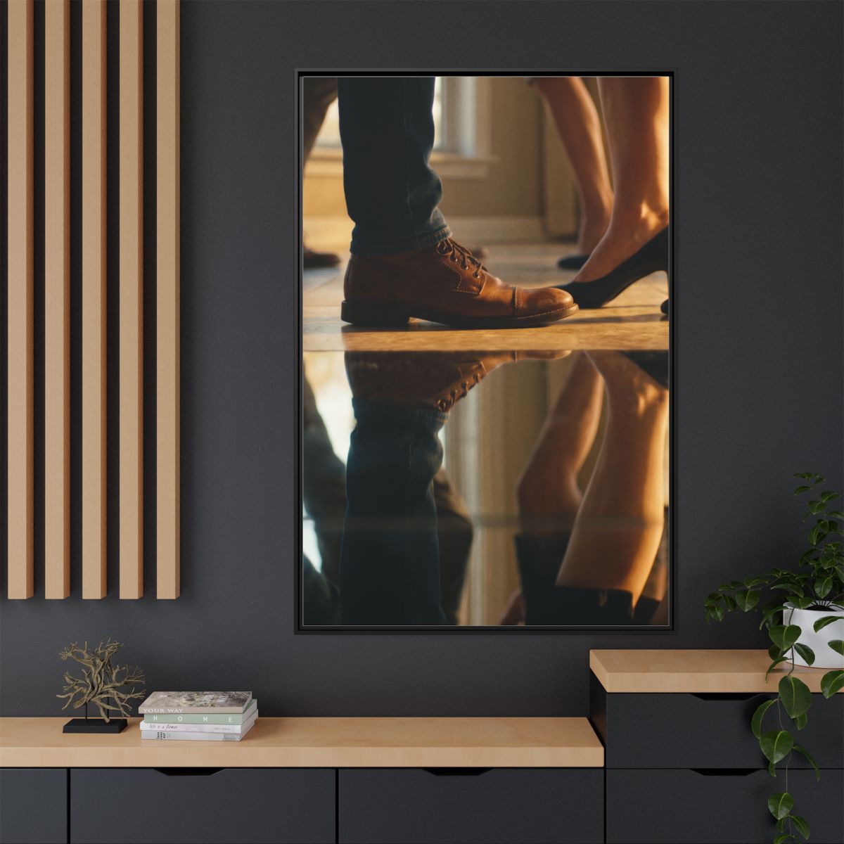 Matte Canvas, Framed - Golden Hour Reflections Cinematic Art...
