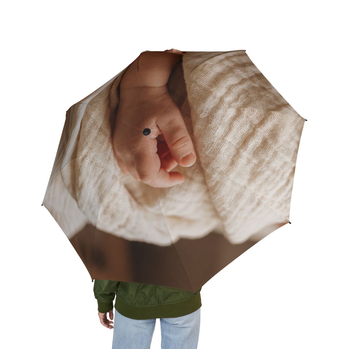 Foldable Umbrella - Soft Cream Canopy