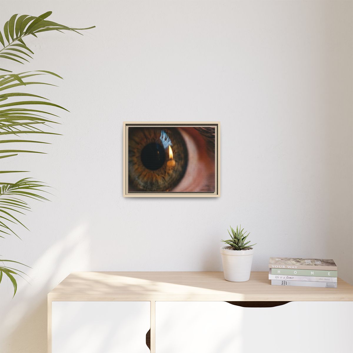 Matte Canvas, Framed - Amber Iris Reflection Fine Art Print...
