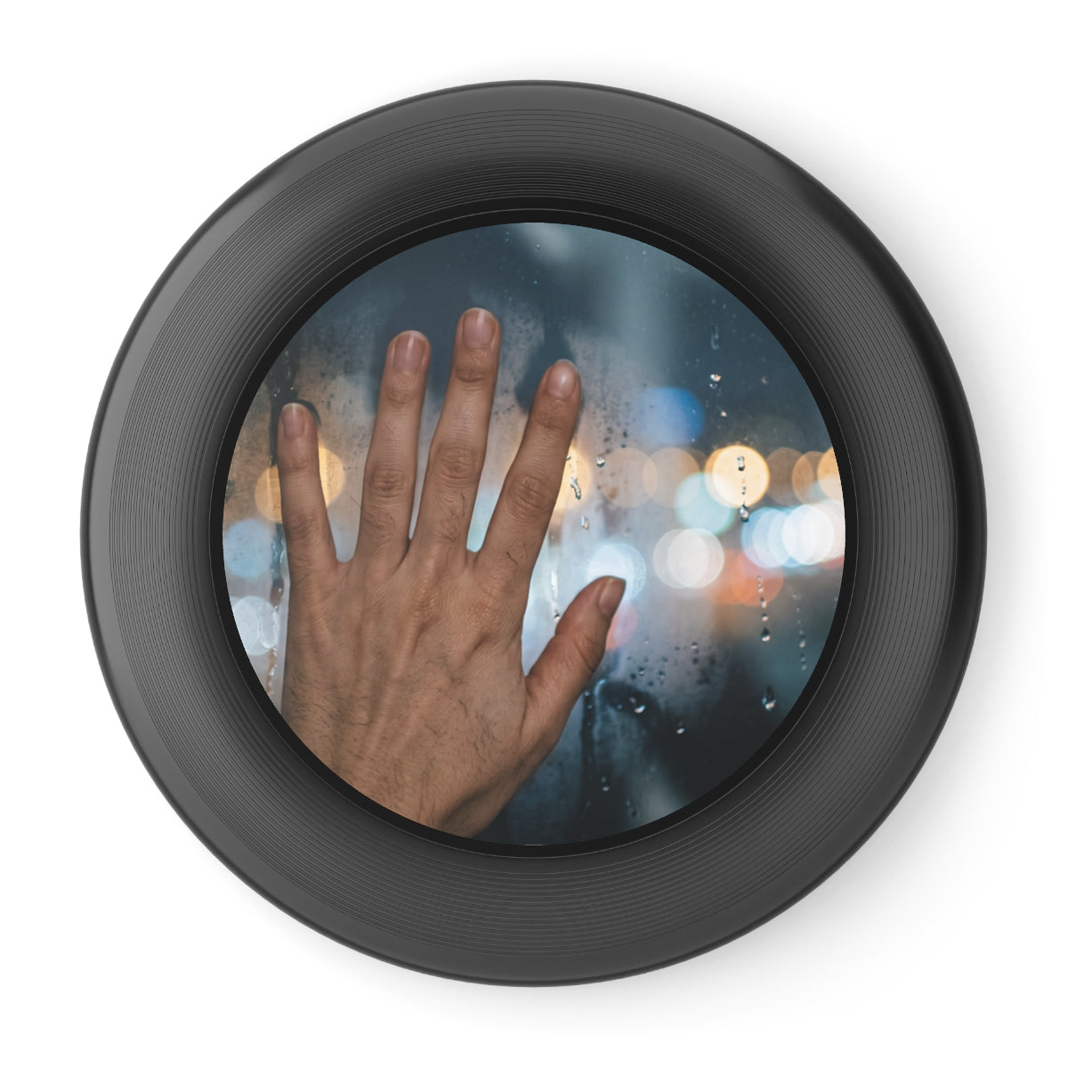 Wham-O Frisbee Rainy Window City Art