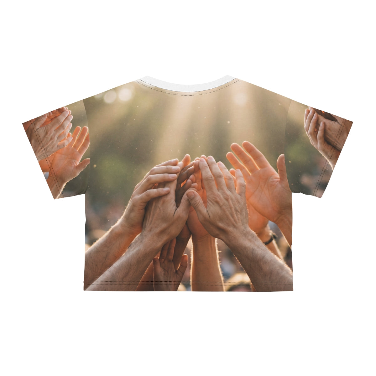 Crop Tee - Golden Rays of Unity Wall Art | Echovira Gallery