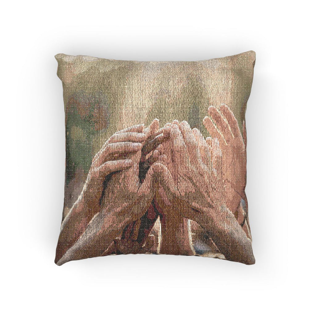 Woven Pillow - Golden Rays of Unity Wall Art | Echovira...
