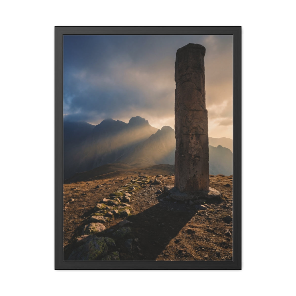 Framed Poster - Ancient Lion & Sun — Portrait