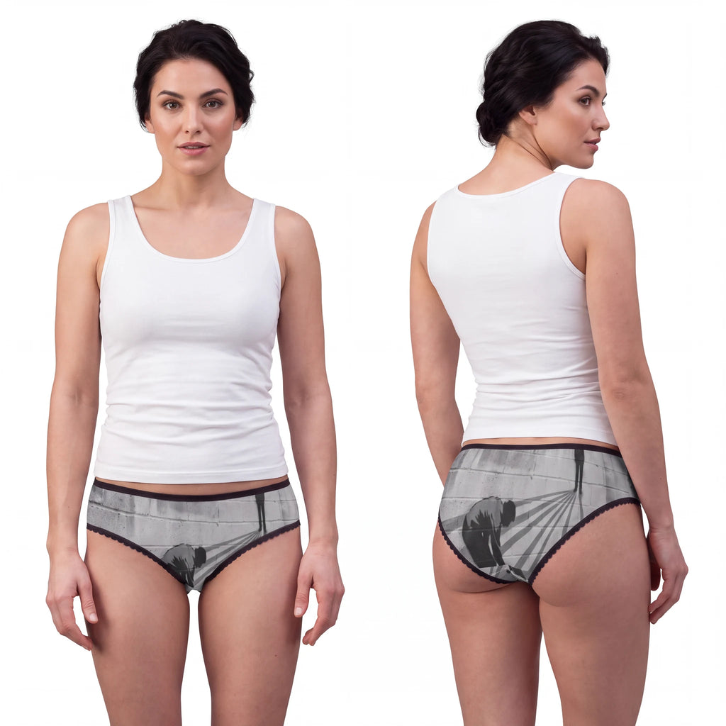 Women's Briefs with Urban Street Mural Art
