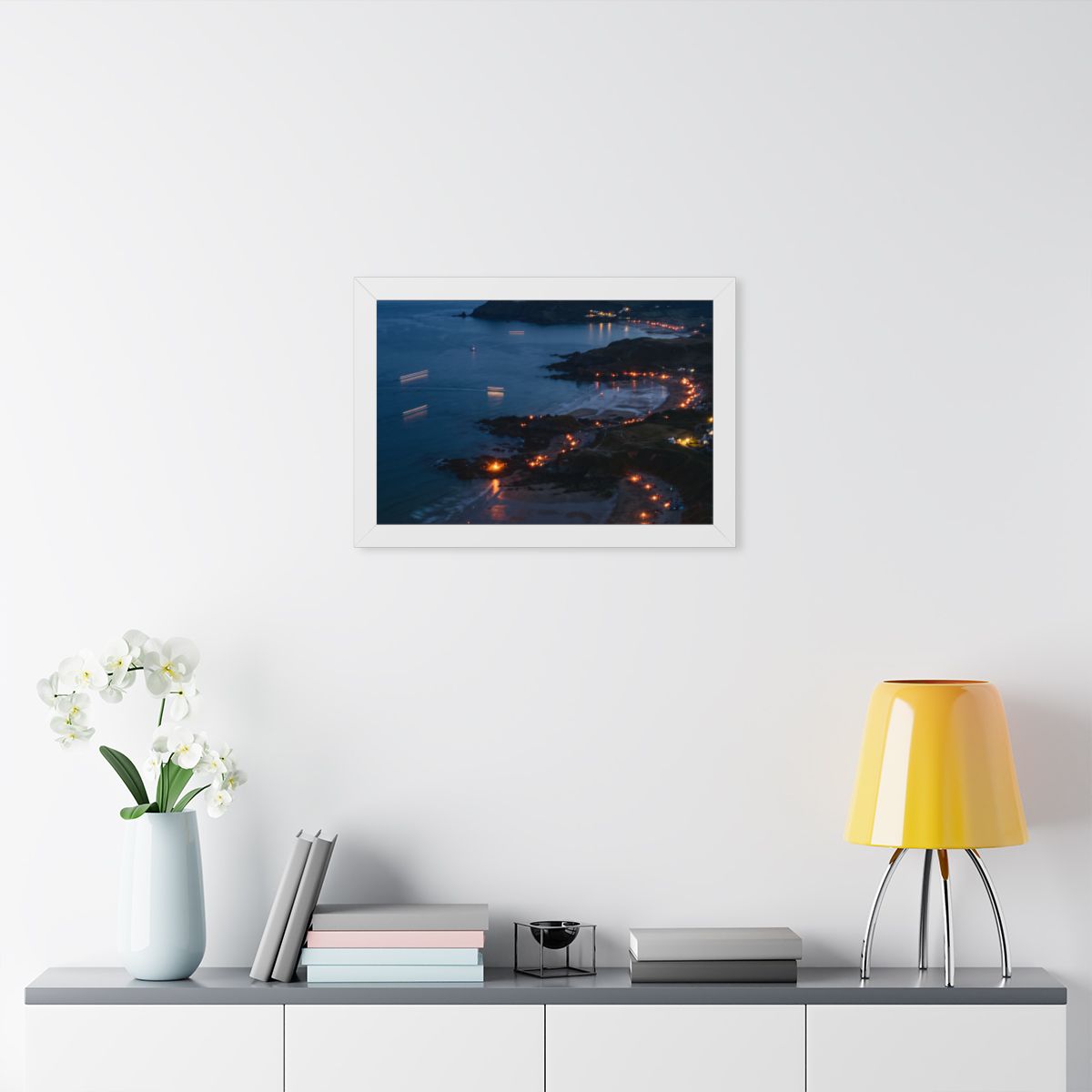 Framed Horizontal Poster - Coastal — White (14×11, 16×12......
