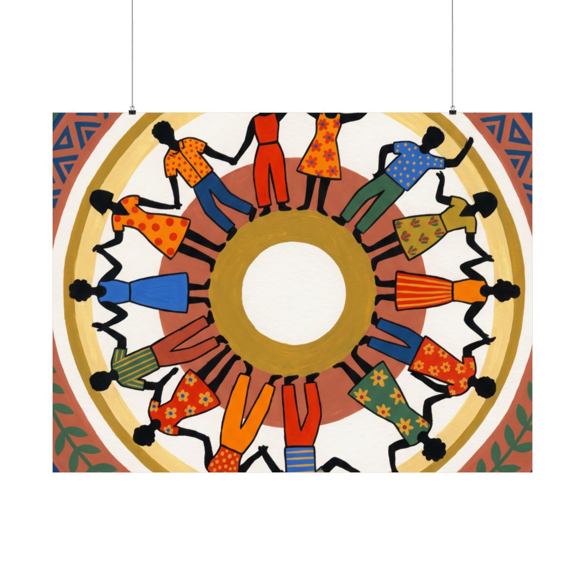 Matte Horizontal Poster - Unity Mandala Folk Art (10×8 &......