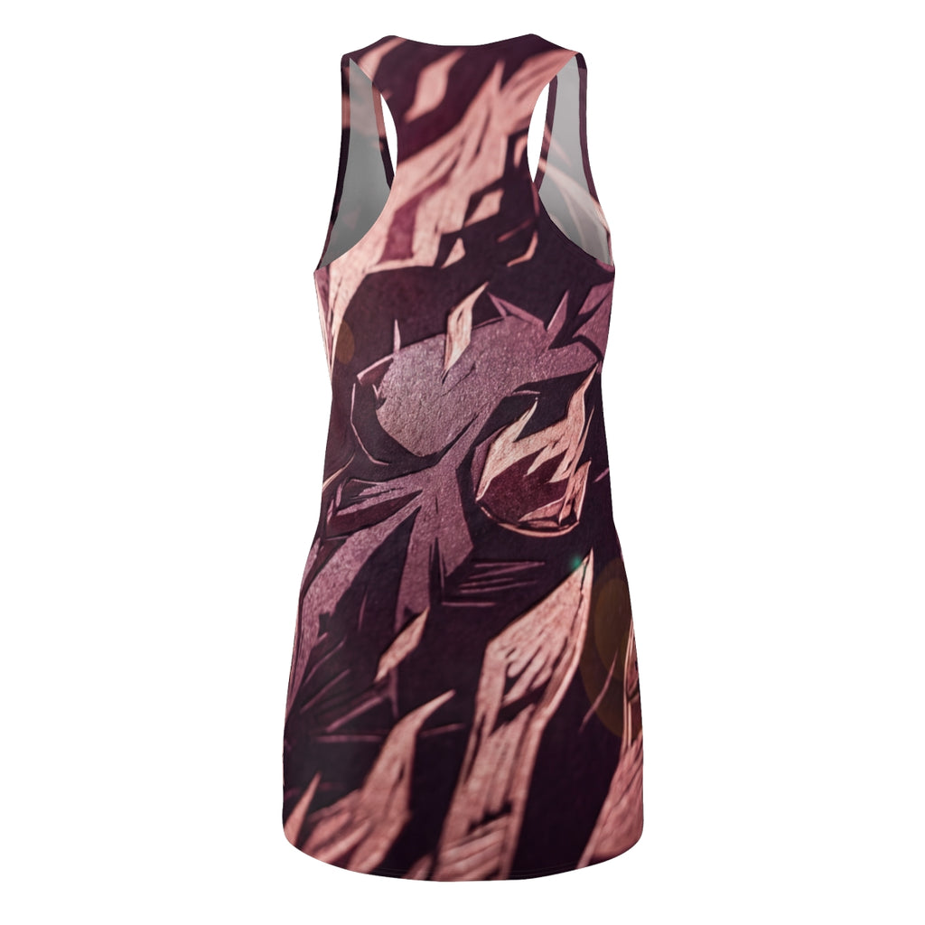 Women's Racerback Dress Crimson Flame Silhouette