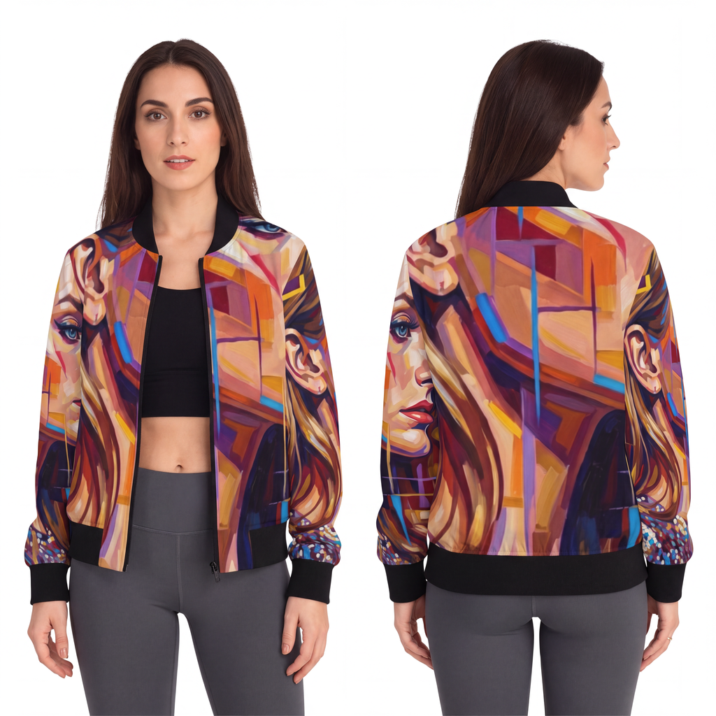 Women's Bomber Jacket - Shattered Elegance | Echovira...