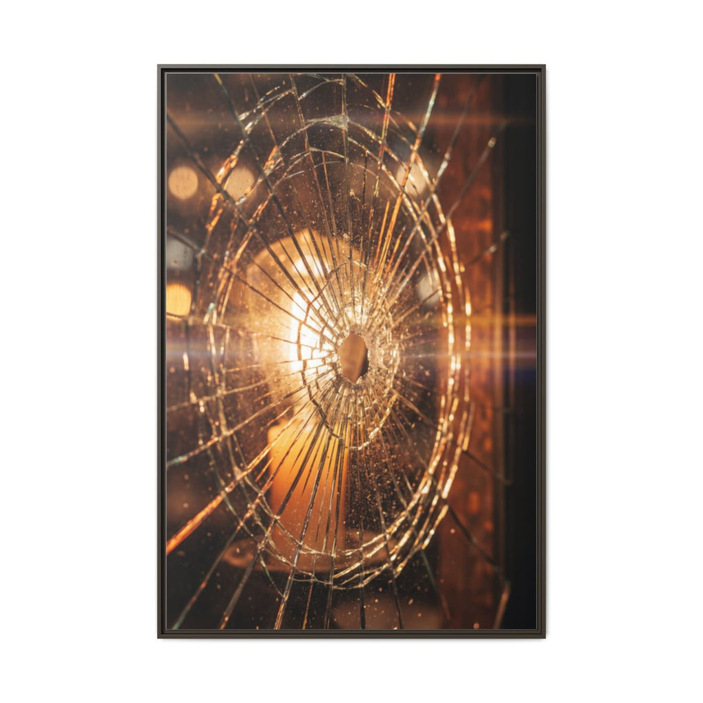 Matte Canvas, Framed - Golden Fractured Art — Espresso /......