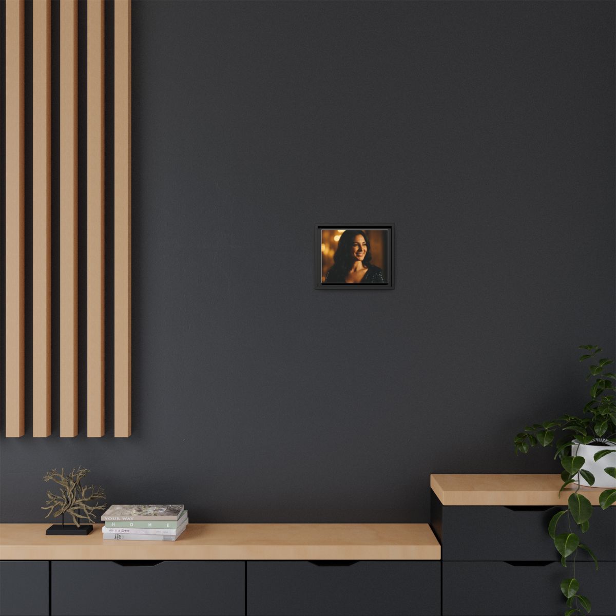 Framed Canvas Art - Golden Glamour — Black / 1.25"