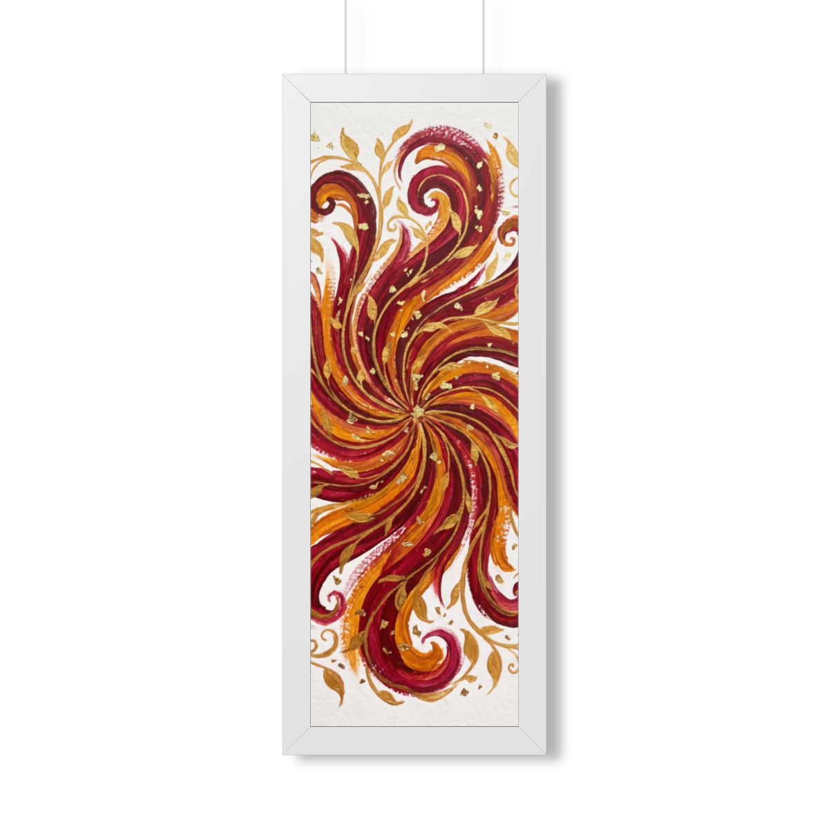 Framed Vertical Poster - Gilded Solstice Art — White (11×14...