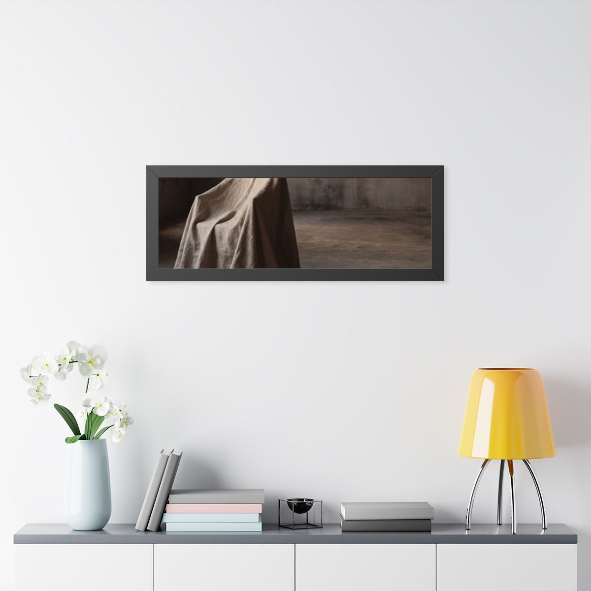 Framed Horizontal Poster - Draped Silence Still Life Art......