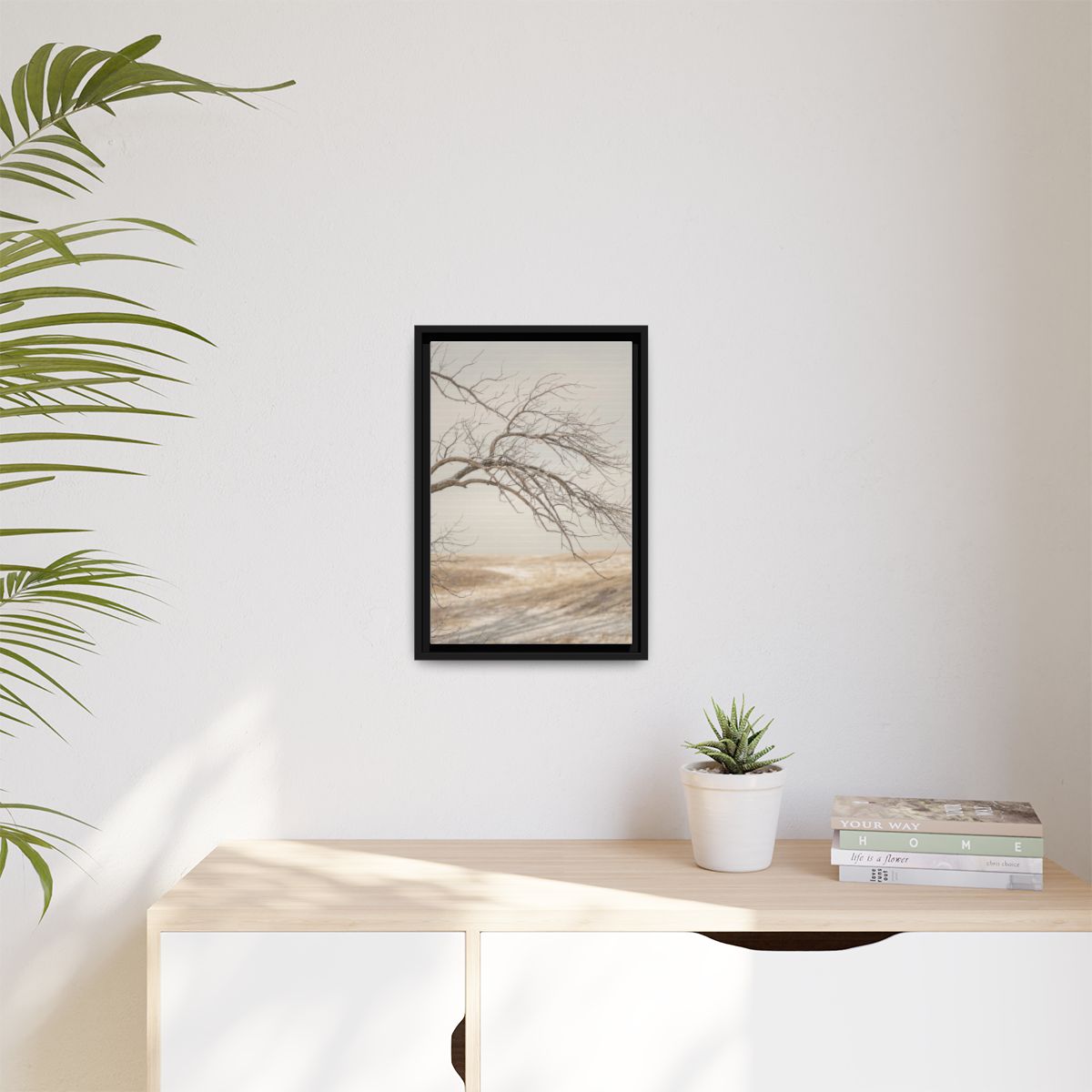 Matte Canvas, Framed - Winter Branch Solitude Landscape —......