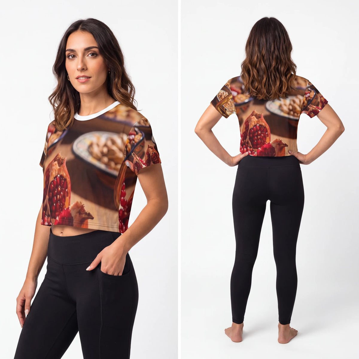 Crop Tee - Amber Harvest Feast | Echovira Gallery