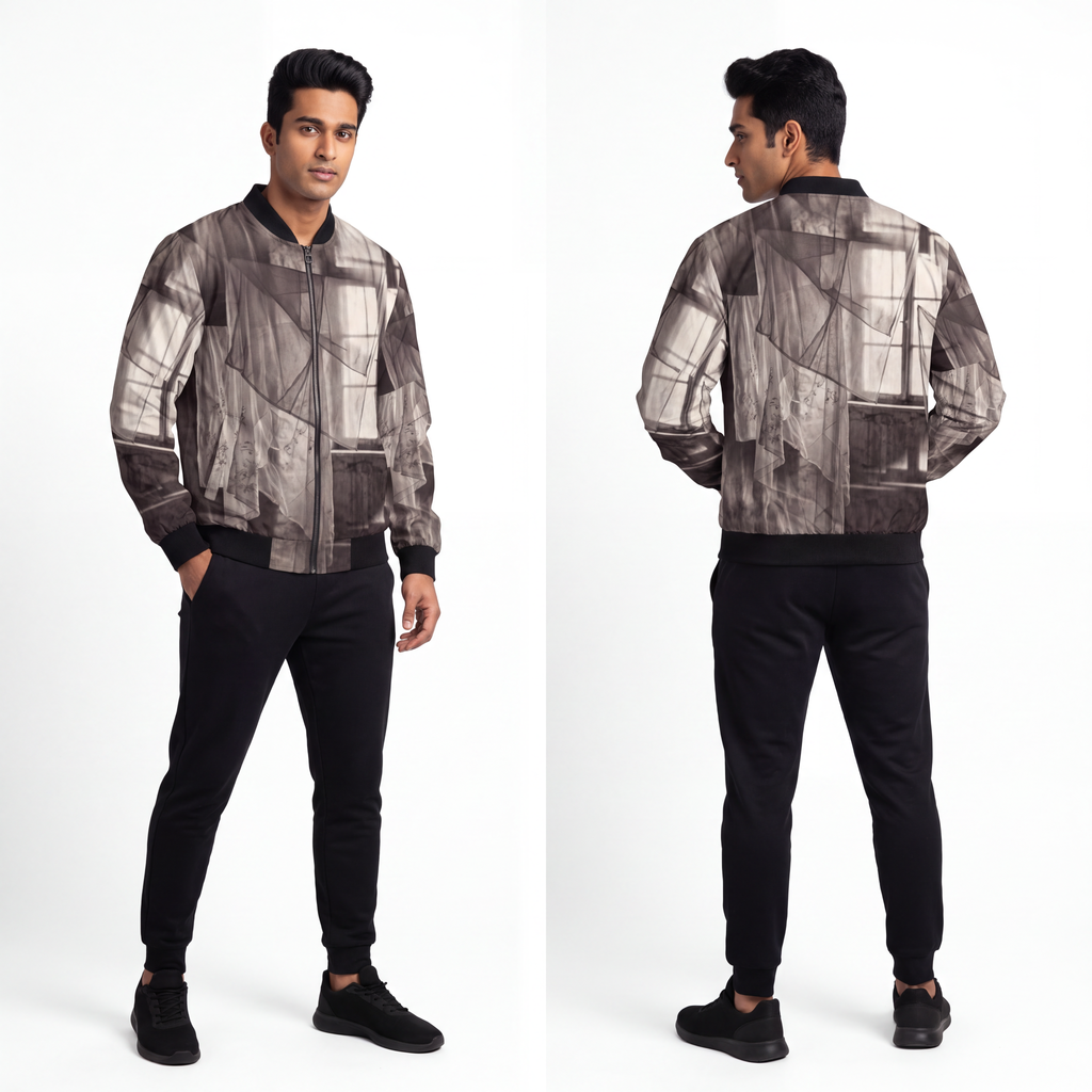 Men's Bomber Jacket - Spectral Veils | Echovira Gallery