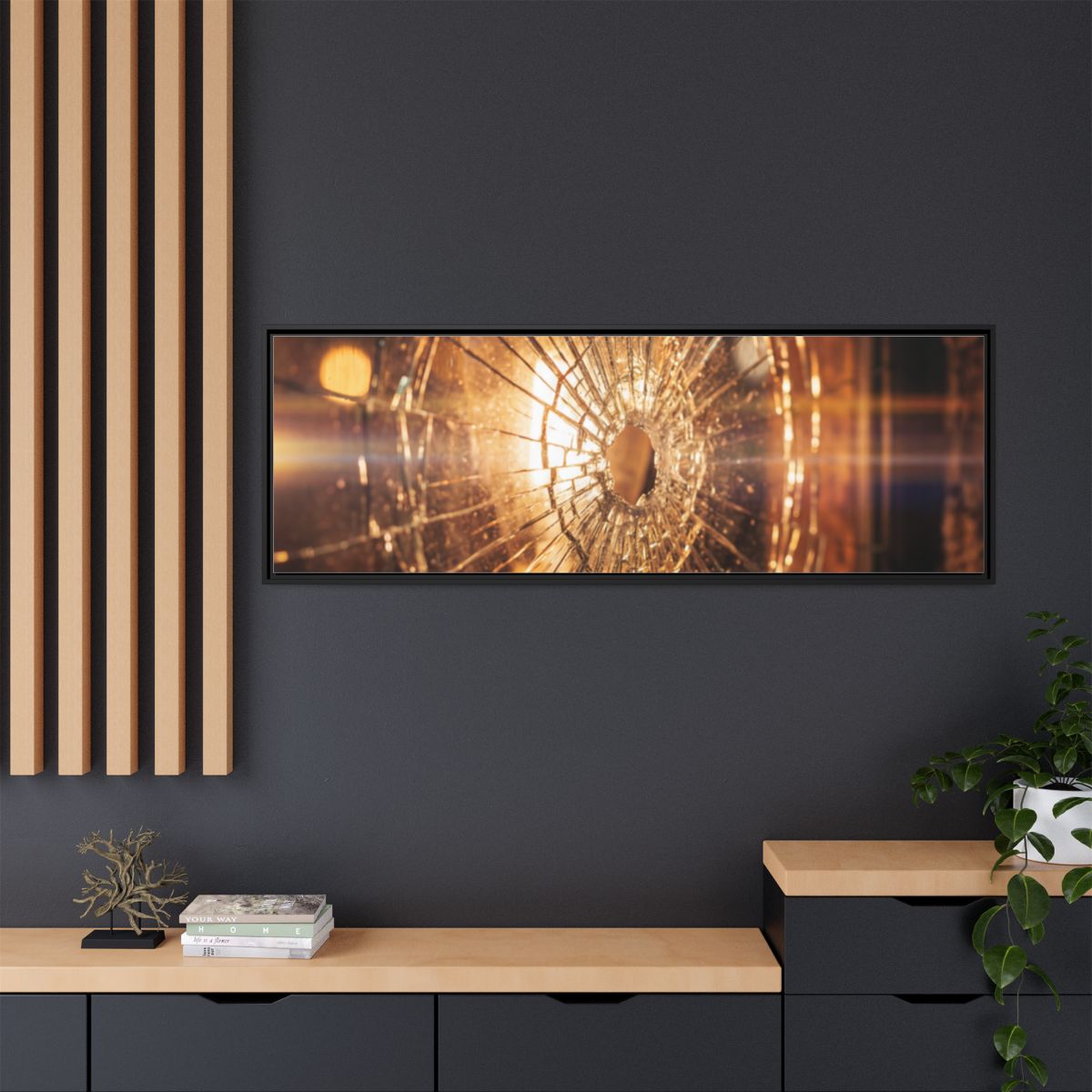 Framed Matte Canvas - Amber Glow — Black / 1.25"