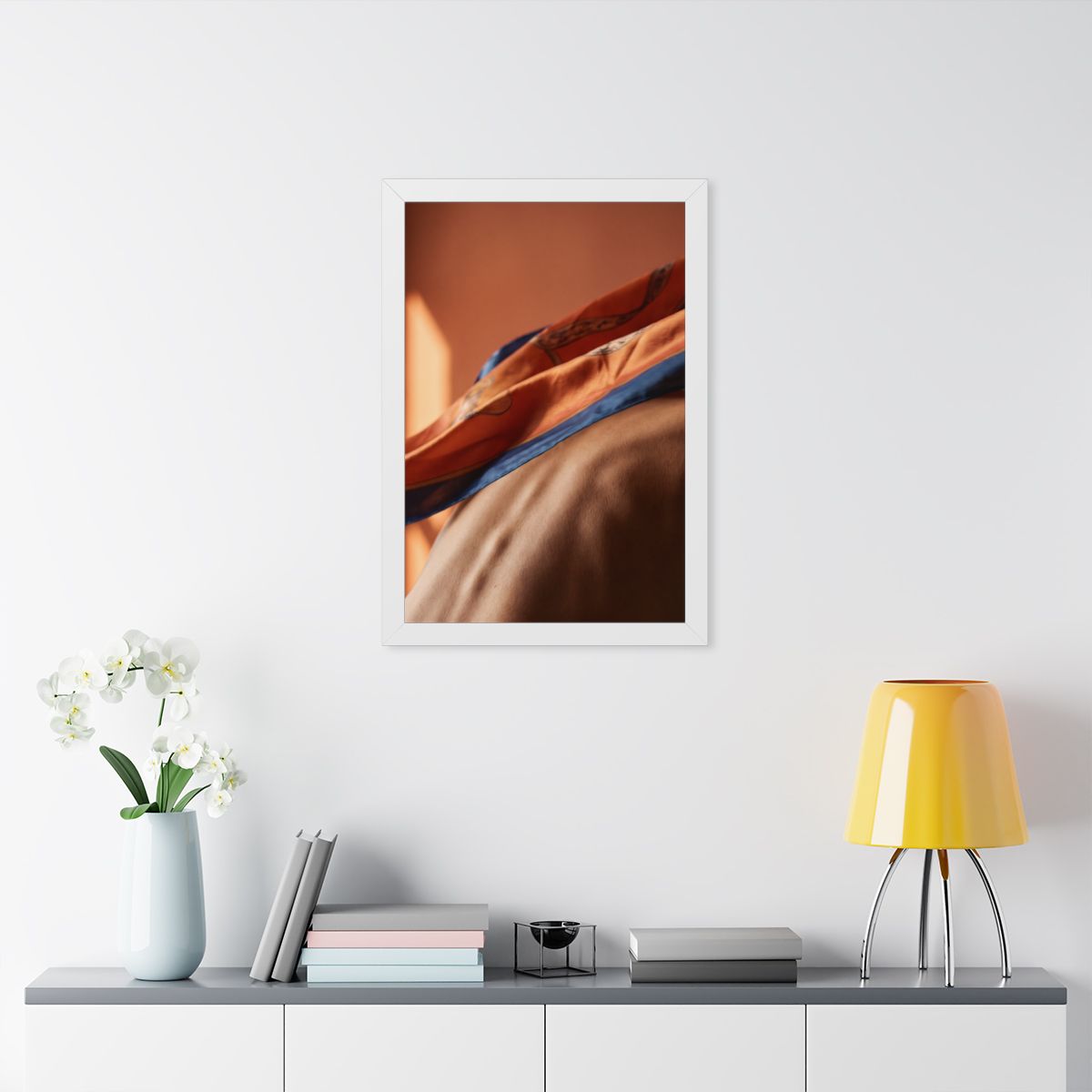 Framed Vertical Poster - Silk Silhouette — White (11×14... |...