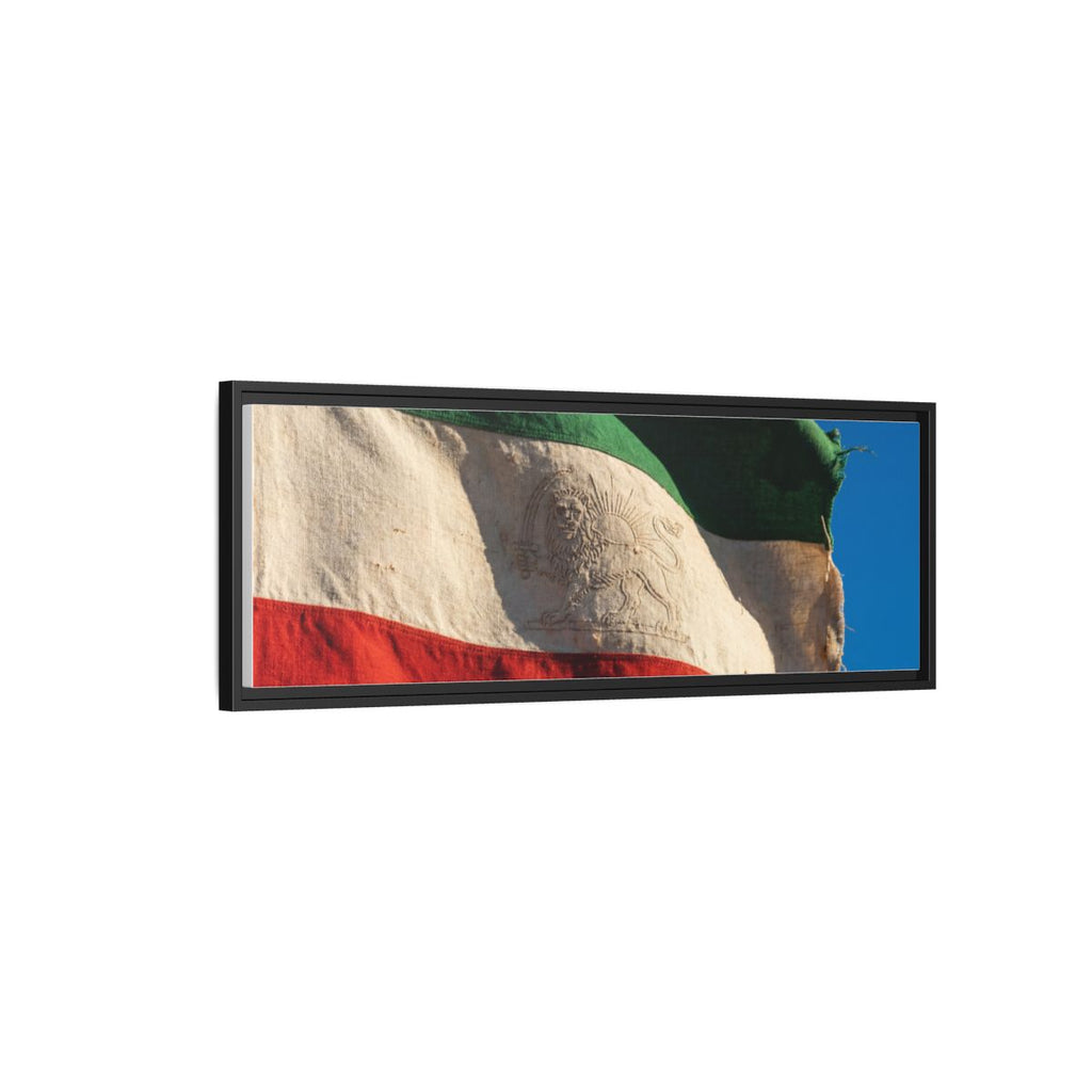Framed Canvas Art - Distressed Flag — Black / 1.25"