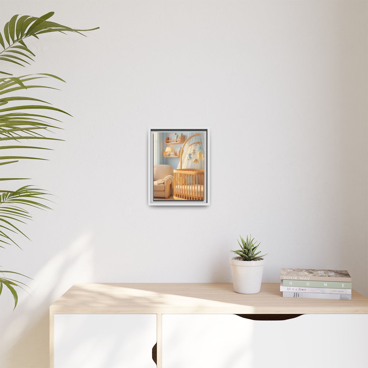 Matte Canvas, Framed - Dreamy Serene Nursery Art — White /...
