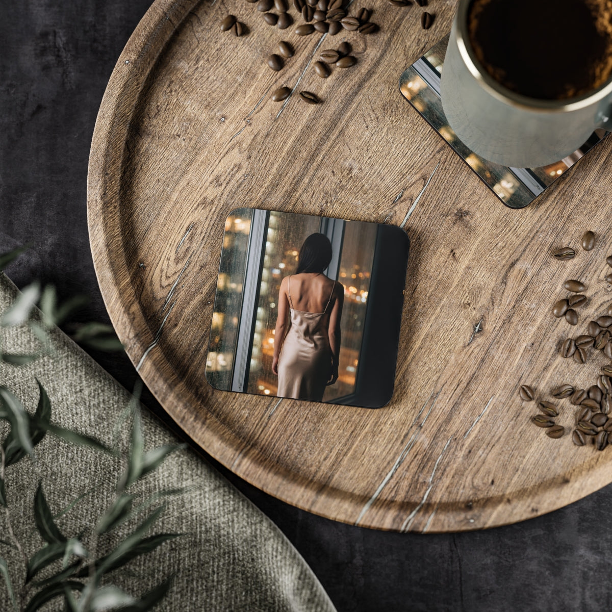 Drink Coasters - Rainy Night Ambience