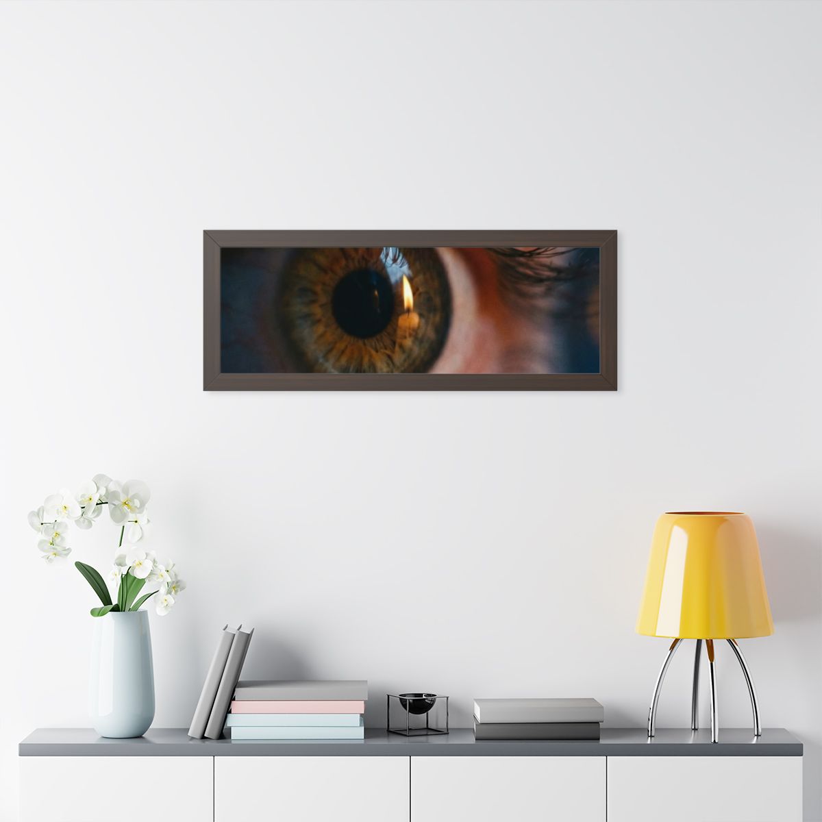 Framed Horizontal Poster - Amber Iris Reflection Fine Art......