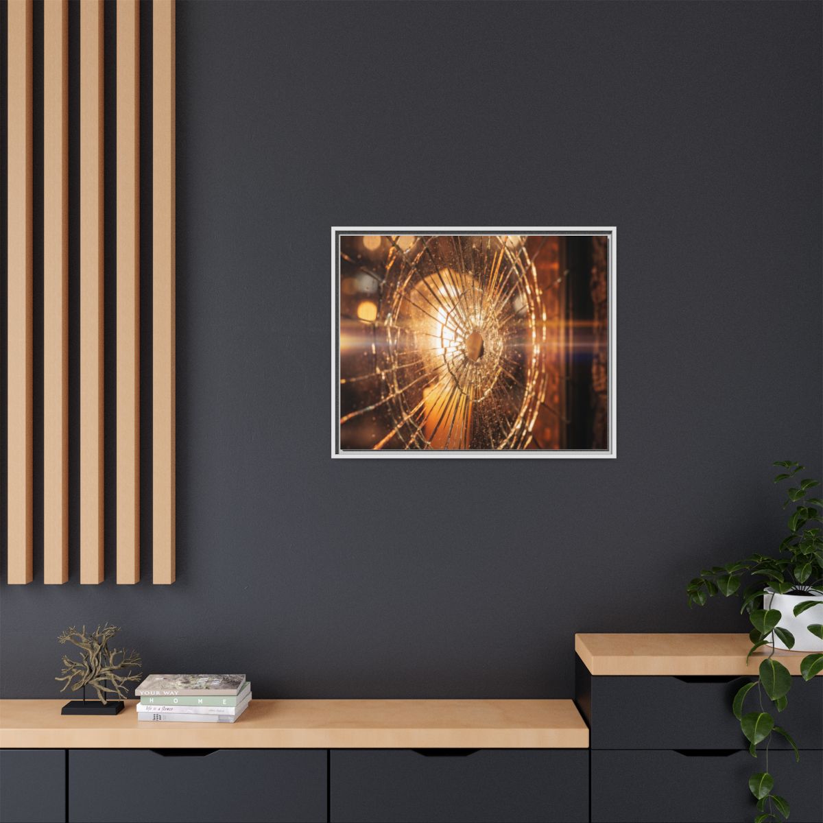 Framed Matte Canvas - Shattered Glass — White / 1.25"
