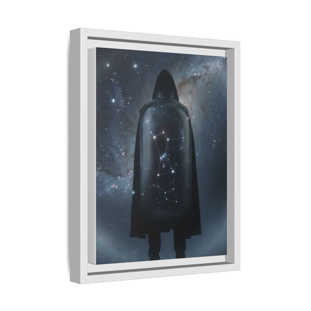 Framed Matte Canvas - Cosmic Sentinel — White / 1.25" (8×10, 9×12, 11×14, 12×16, 10×20, 12×18, 16×20, 16×24, 18×24, 12×36, 20×24, 16×32, 20×30, 24×30, 24×32, 16×48, 24×36, 24×48, 30×40, 20×60, 32×48, 30×60 & 40×60)