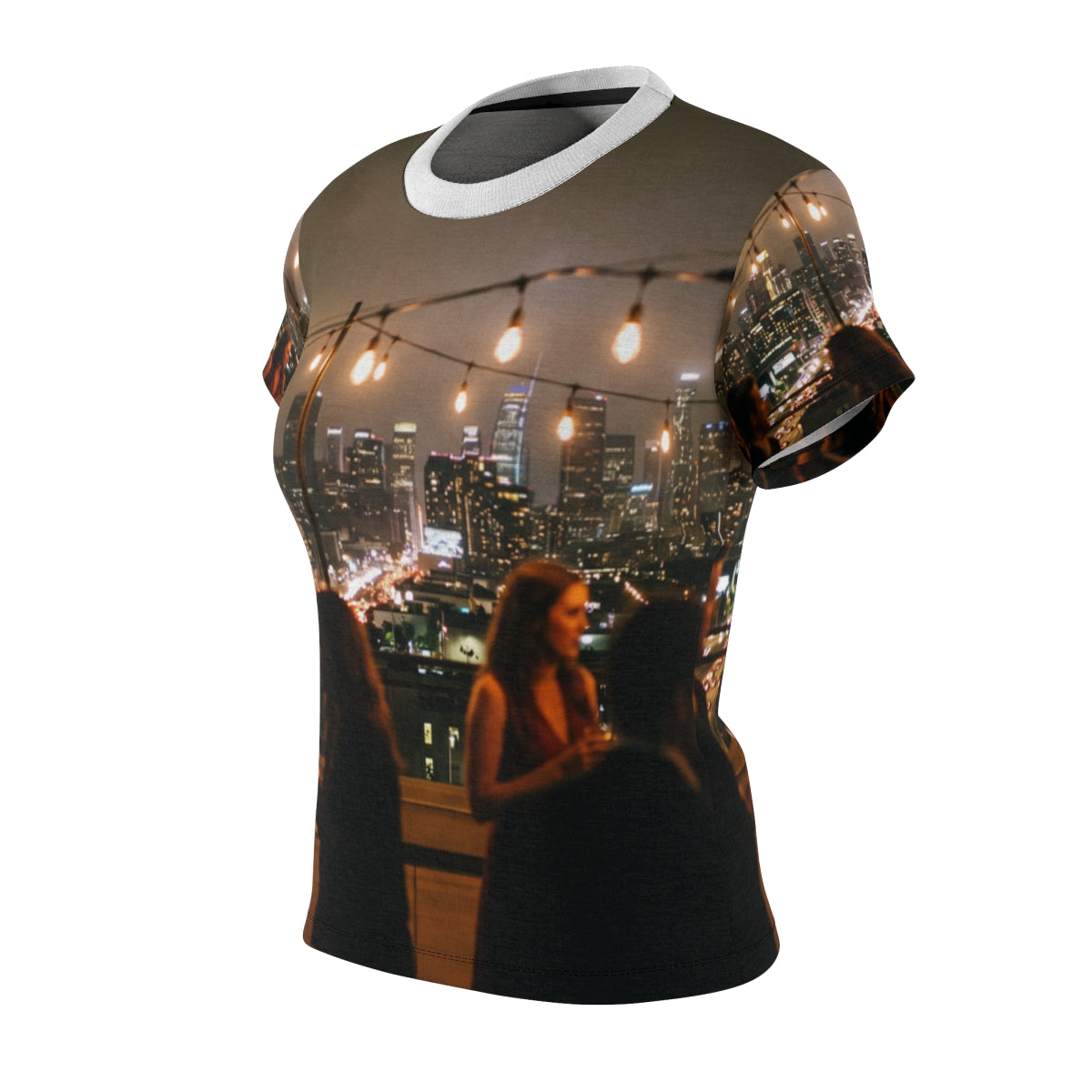 Women's Cut & Sew Tee - Rooftop City Lights | Echovira...