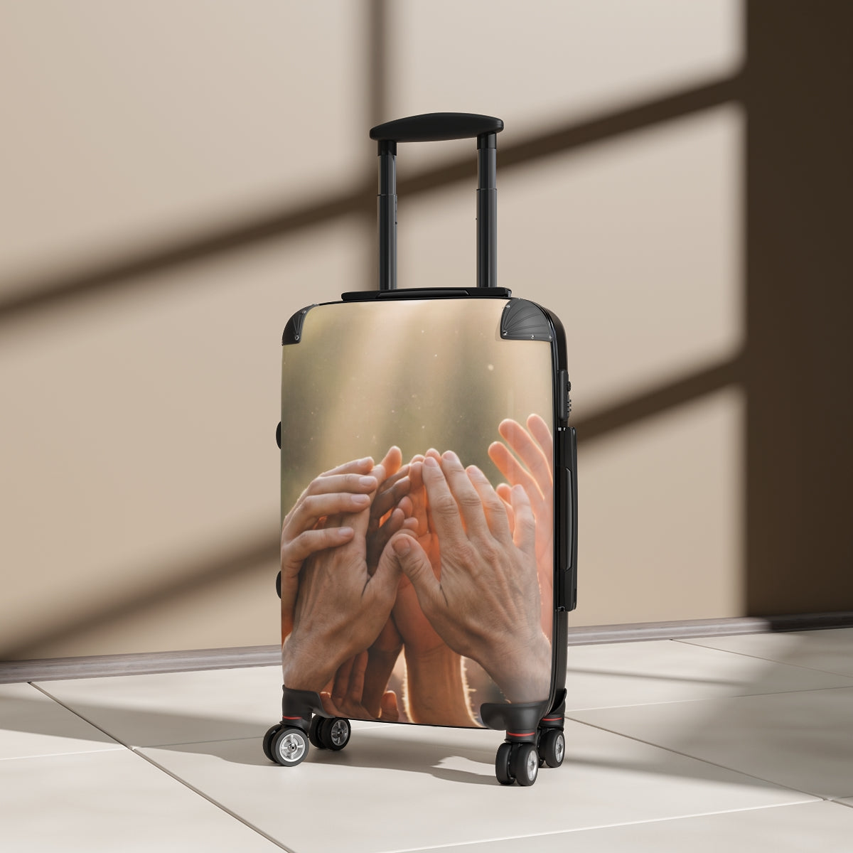 Suitcase - Golden Rays of Unity Wall Art | Echovira Gallery