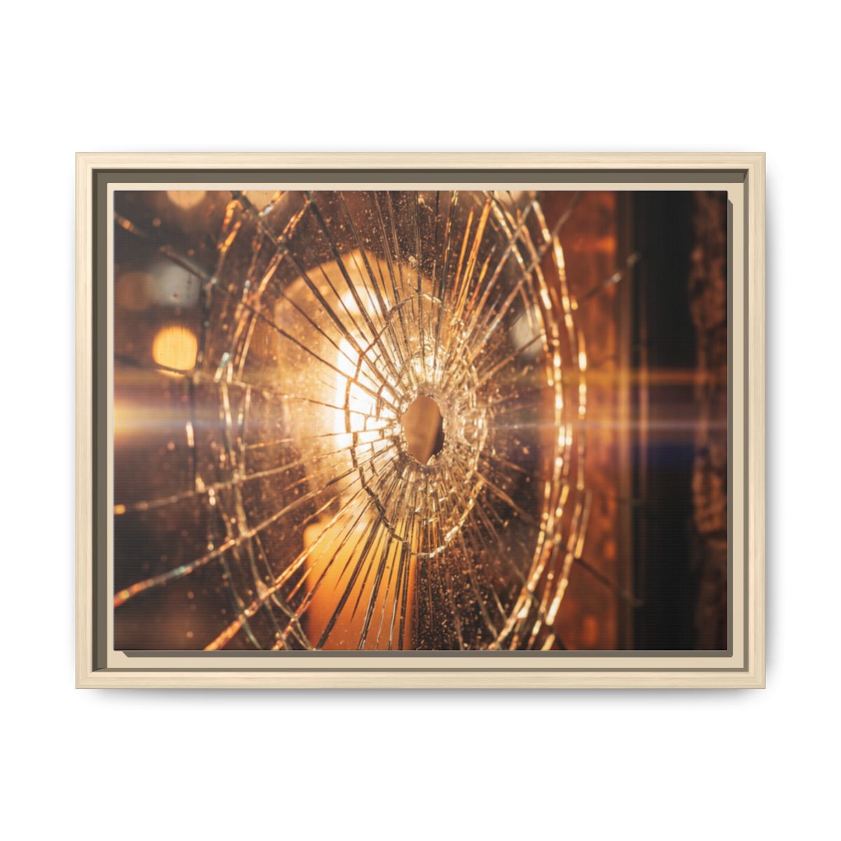 Framed Matte Canvas - Shattered Glass — Natural / 1.25"