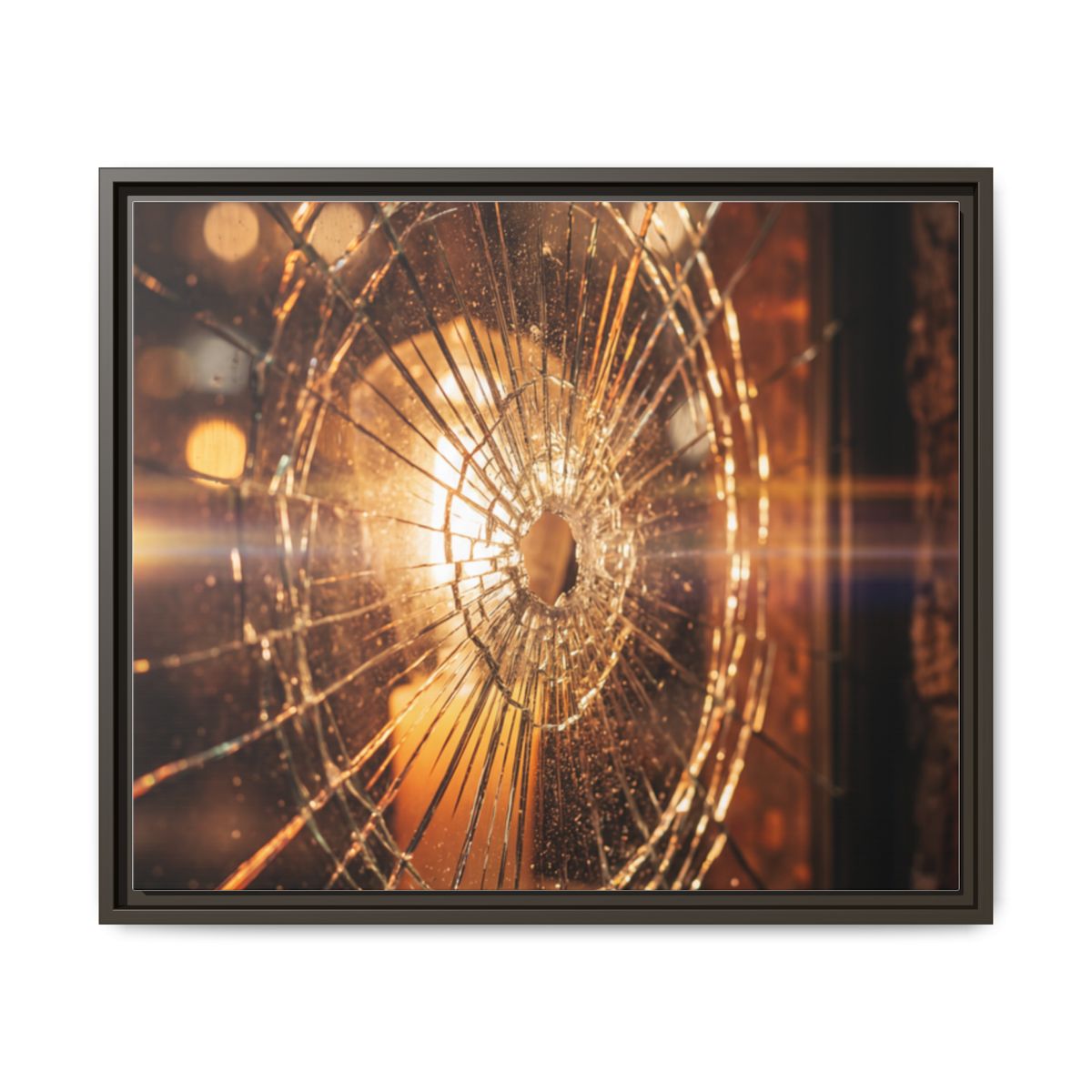 Framed Matte Canvas - Shattered Glass — Espresso / 1.25"