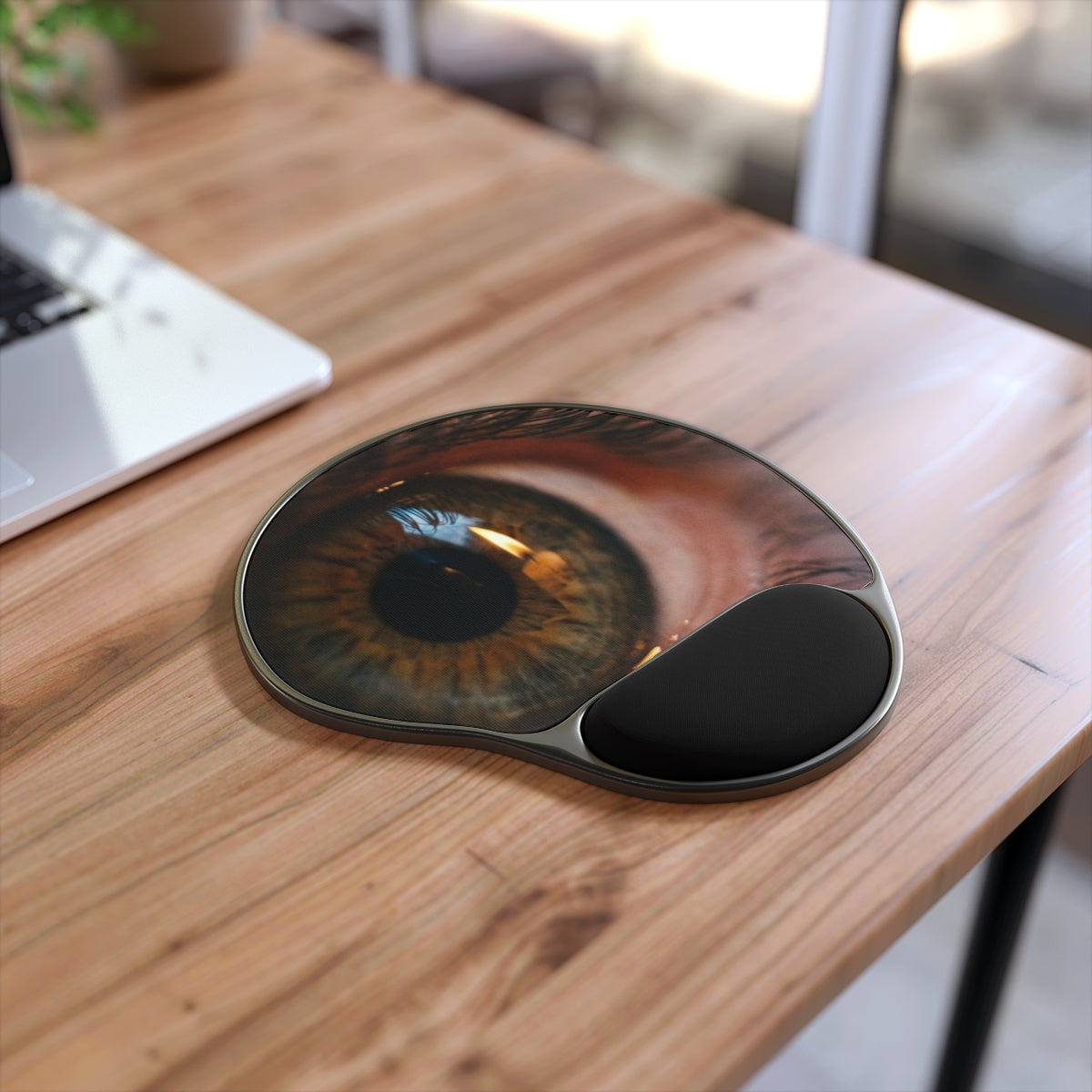 Mouse Pad With Wrist Rest - Amber Iris Reflection Fine Art...
