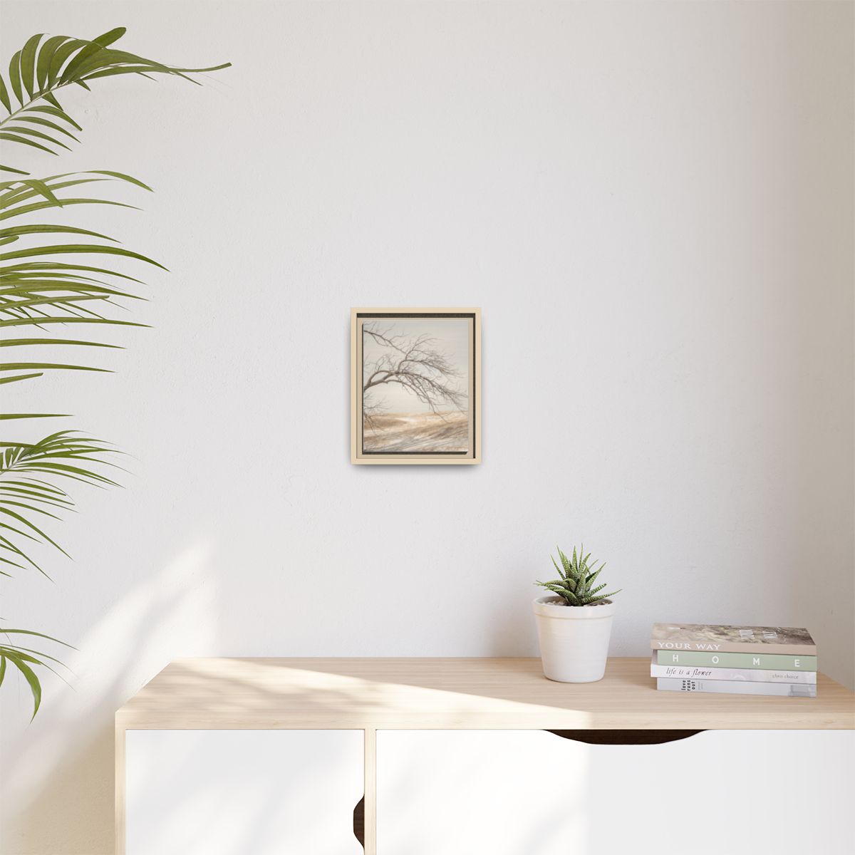 Matte Canvas, Framed - Winter Branch Solitude Landscape —......