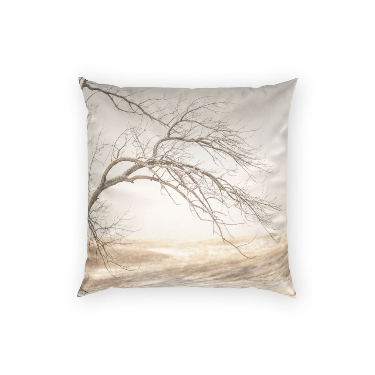 Poly Velvet Pillow - Winter Branch Solitude Landscape |...