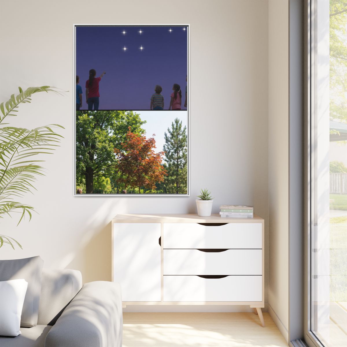 Matte Canvas, Framed - Stardust & Forest Discovery — White /...