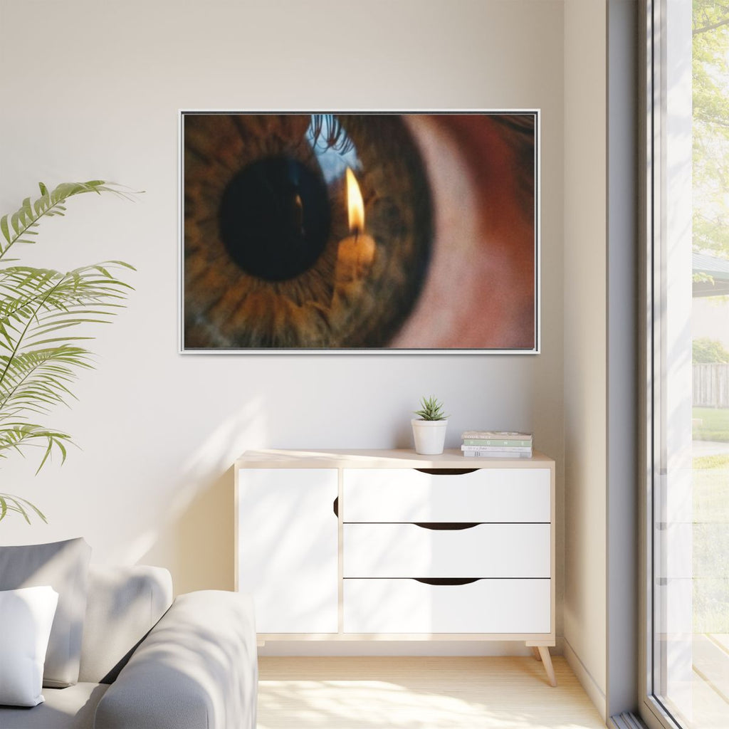 Matte Canvas, Framed - Amber Iris Reflection Fine Art Print...