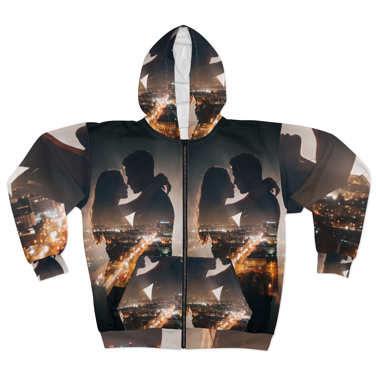 Men's Zip Hoodie - Midnight City Silhouette | Echovira...